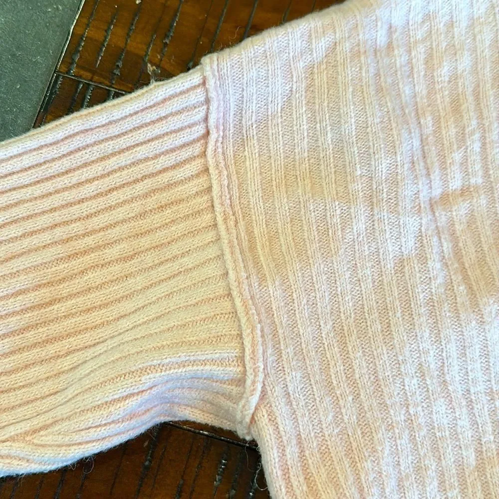 Aerie offline alpaca blend cropped hoody ribbed sweater pink L